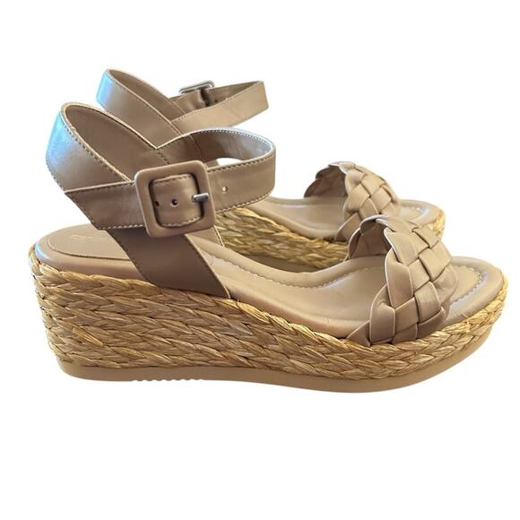 Andre Assous Cecilia Leather Espadrille Wedge Sandals NEW Size 11 - Picture 1 of 10